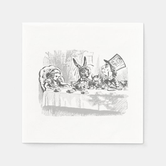 Vintage Alice im Wunderland Tee Party Papier Napki Serviette (Vorderseite)