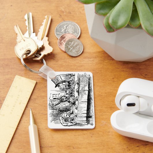 Vintage Alice im Wunderland, Tee-Party-Szene Schlüsselanhänger (Schreibtisch)