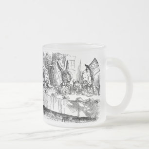 Vintage-Alice-im-Wunderland-Teeparty-des-verrückte Mattglastasse