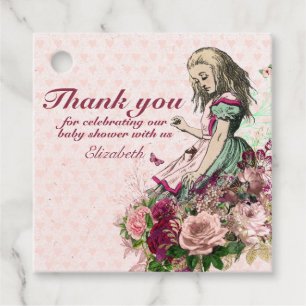 Vintage-Alice-im-Wunderland-Teeparty-individuelle- Geschenkanhänger