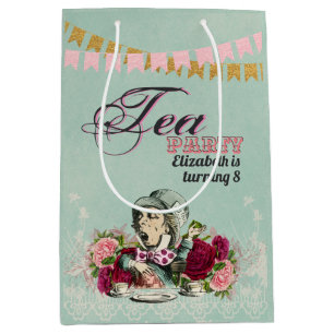 Vintage-Alice-im-Wunderland-Teeparty-individuelle- Mittlere Geschenktüte