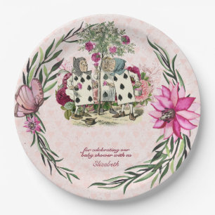 Vintage-Alice-im-Wunderland-Teeparty-individuelle- Pappteller