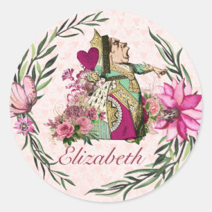 Vintage-Alice-im-Wunderland-Teeparty-individuelle- Runder Aufkleber