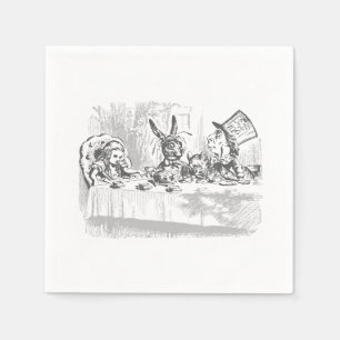 Vintage-Alice-im-Wunderland-Teeparty-Papiertuch Serviette