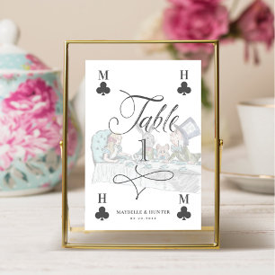 Vintage-Alice-im-Wunderland-Teeparty-Spielkarte Tischnummer