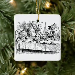 Vintage Alice im Wunderland, Teepartyszene Keramikornament