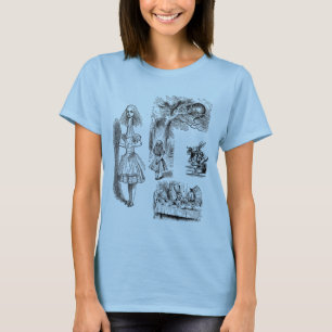 Vintage Alice im Wunderland, Tenniel Charaktere T-Shirt