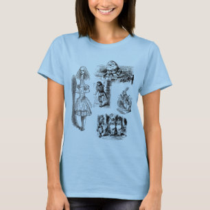Vintage Alice im Wunderland, Tenniel-Figuren T-Shirt