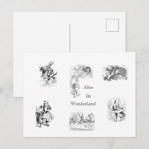 Vintage Alice im Wunderland Thema Postkarte