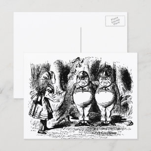 Vintage Alice im Wunderland, Tweedle Dum Tweedle D Postkarte