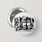 Vintage Alice im Wunderland, Tweedledum Tweedledee Button (Vorne & Hinten)