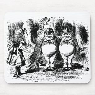 Vintage Alice im Wunderland, Tweedledum Tweedledee Mousepad