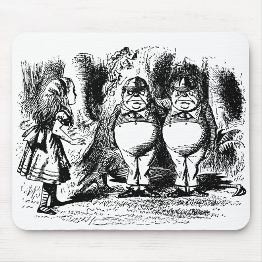 Vintage Alice im Wunderland, Tweedledum Tweedledee Mousepad (Vorne)