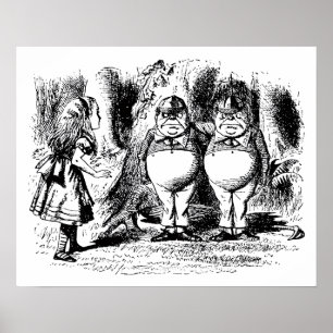 Vintage Alice im Wunderland, Tweedledum Tweedledee Poster