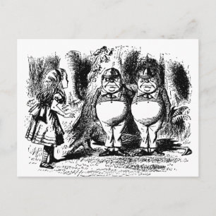 Vintage Alice im Wunderland, Tweedledum Tweedledee Postkarte