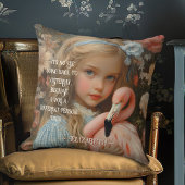 Vintage Alice im Wunderland umarmt Flamingo Kissen