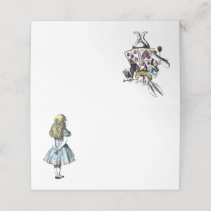 Vintage Alice im Wunderland und Herr Rabbit Platzkarte