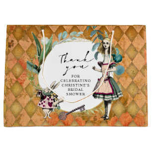 Vintage Alice im Wunderland Vielen Dank Große Geschenktüte