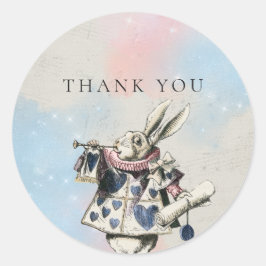 Vintage Alice im Wunderland Vielen Dank Runder Aufkleber