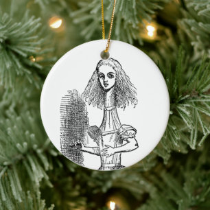 Vintage Alice im Wunderland von Tenniel Keramikornament