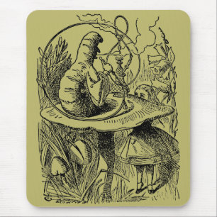 Vintage Alice im Wunderland Wasserpfeife Raupe Mousepad