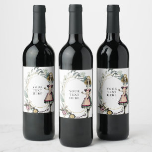 Vintage Alice im Wunderland Weinetikett