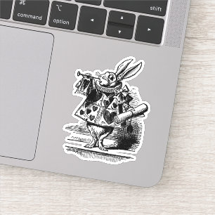 Vintage Alice im Wunderland Weißer Hase als Herold Aufkleber
