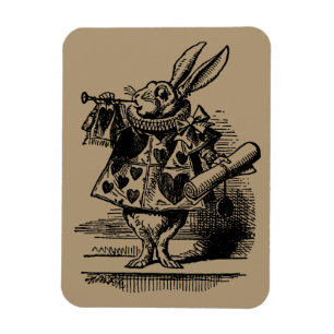Vintage-Alice-im-Wunderland-Weißer-Hase-als-Herold Magnet