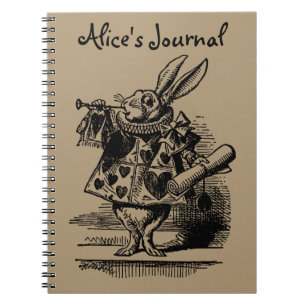 Vintage Alice im Wunderland Weißer Hase als Herold Notizblock