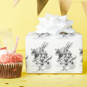 Vintage Alice im Wunderland Weißer Hase Geschenkpapier