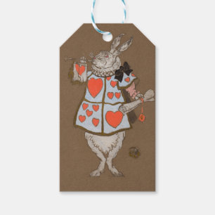 Vintage Alice im Wunderland Weißer Hase Herold Geschenkanhänger