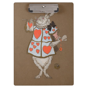 Vintage Alice im Wunderland Weißer Hase Herold Klemmbrett