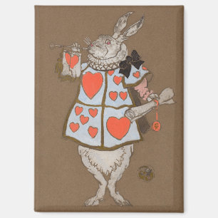 Vintage Alice im Wunderland Weißer Hase Herold Magnet