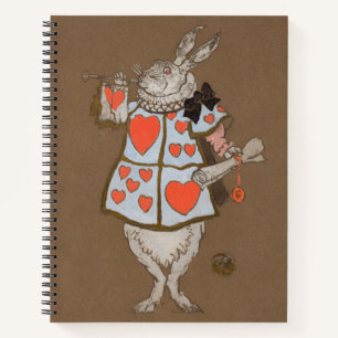 Vintage Alice im Wunderland Weißer Hase Herold Notizblock