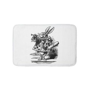 Vintage-Alice-im-Wunderland-weißes-Kaninchen-als-H Badematte