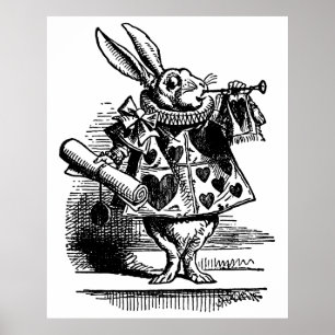 Vintage Alice im Wunderland Weißes Kaninchen als H Poster
