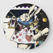 Vintage Alice im Wunderland Weißes Kaninchen Große Wanduhr (Vorderseite)