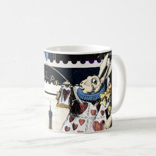 Vintage Alice im Wunderland Weißes Kaninchen Kaffeetasse