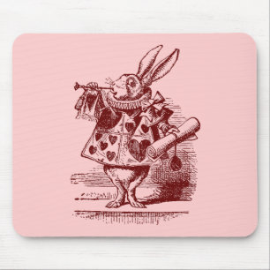 Vintage Alice im Wunderland Weißes Kaninchen Mousepad