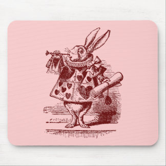 Vintage Alice im Wunderland Weißes Kaninchen Mousepad