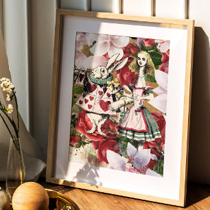 Vintage Alice im Wunderland Weißes Kaninchen Poster