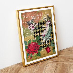 Vintage Alice im Wunderland Weißes Kaninchen Poster