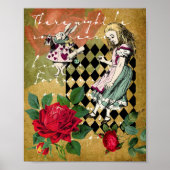 Vintage Alice im Wunderland Weißes Kaninchen Poster (Vorne)