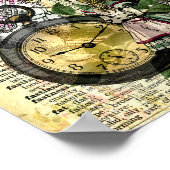 Vintage Alice im Wunderland Weißes Kaninchen Poster (Ecke)