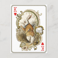 Vintage Alice im Wunderland Weißes Kaninchen Postk