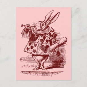Vintage Alice im Wunderland Weißes Kaninchen Postkarte