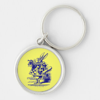 Vintage Alice im Wunderland Weißes Kaninchen Schlüsselanhänger