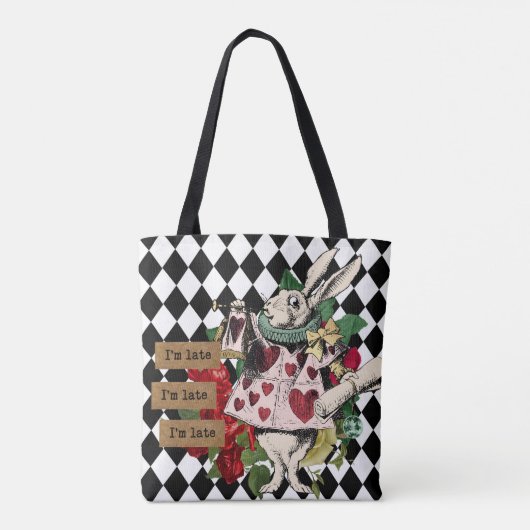 Vintage Alice im Wunderland Weißes Kaninchen Tasche (Rückseite)