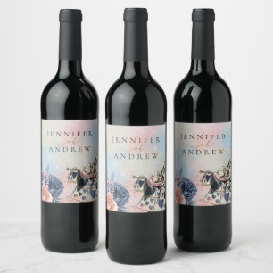 Vintage Alice im Wunderland Weißes Kaninchen Weinetikett