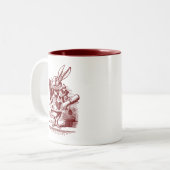 Vintage Alice im Wunderland Weißes Kaninchen Zweifarbige Tasse (Vorderseite Links)
